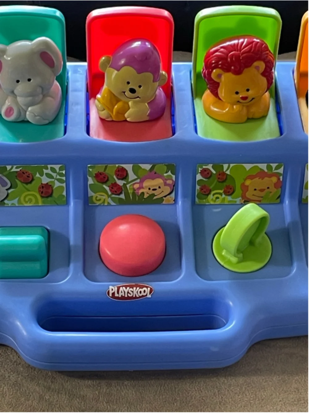 Vintage Playskool Baby Learning Toy Pop-Up Animal Activity Center Multicolor